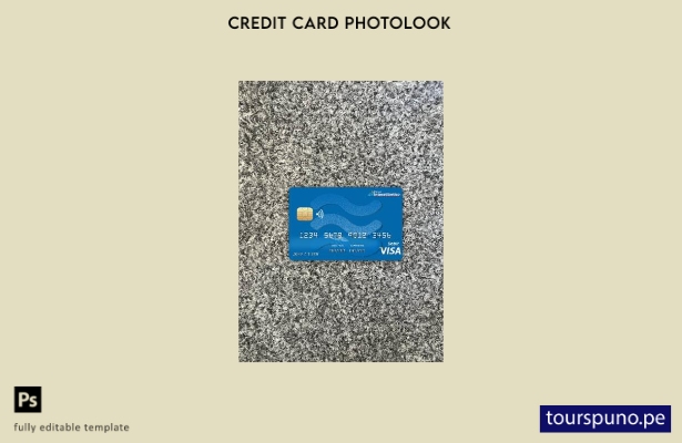 listo para imprimir plantilla frontal de aspecto fotográfico de tarjeta visa  64